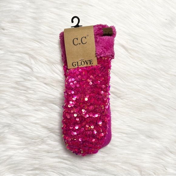 C.C Mittens Color Sequin Sparkly for Adults, Winter Mittens, Winter Gloves - Picture 8 of 10